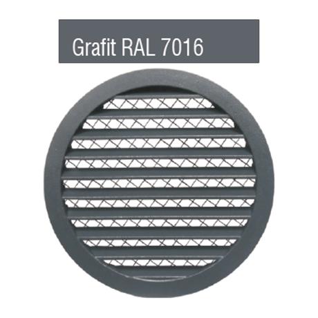 Alumínium szellőztető, légtechnika rács biztonsági rovarhálóval GRAFIT RAL 7016 színben