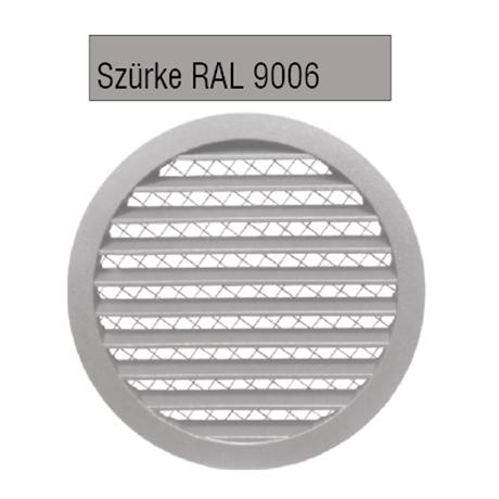 Alumínium szellőztető, légtechnika rács biztonsági rovarhálóval SZÜRKE RAL 9006 színben